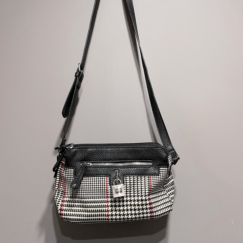 𐙚⋆˚✿˖° Chaps Houndstooth Black/White shoulder Bag 𐙚⋆˚✿˖°